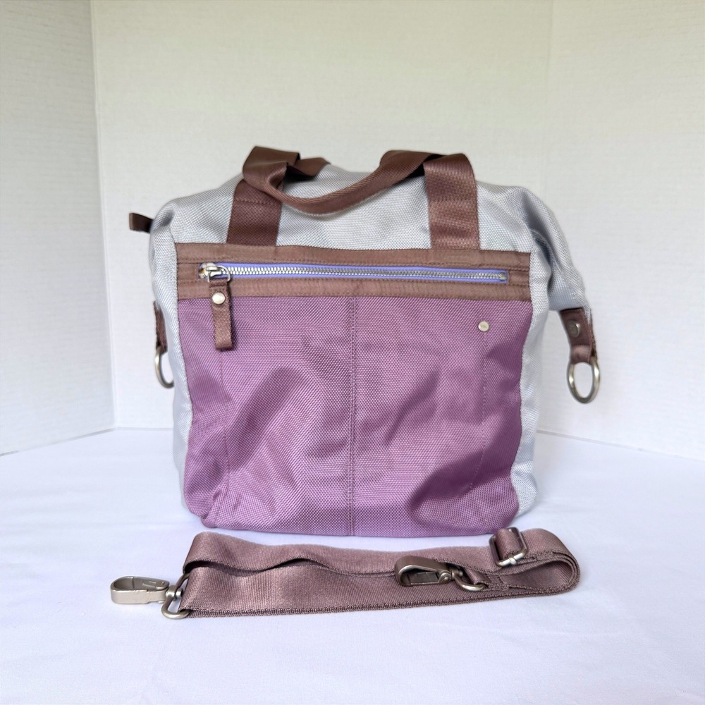 George Gina & Lucy Awesomnia Handbag Women Medium Purple Grey Excellent Nylon